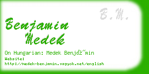 benjamin medek business card